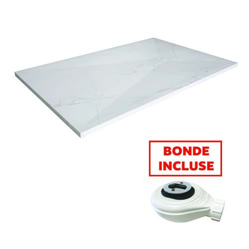 Receveur de douche résine de synthèse Nola marbre Blanc 80x170